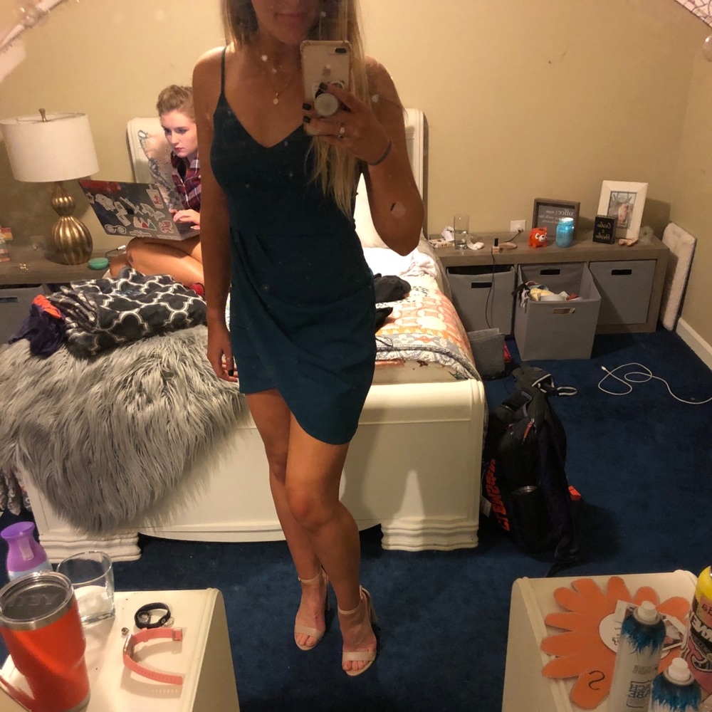 Teal Blue Cocktail Dress- Forever Your Girl Style